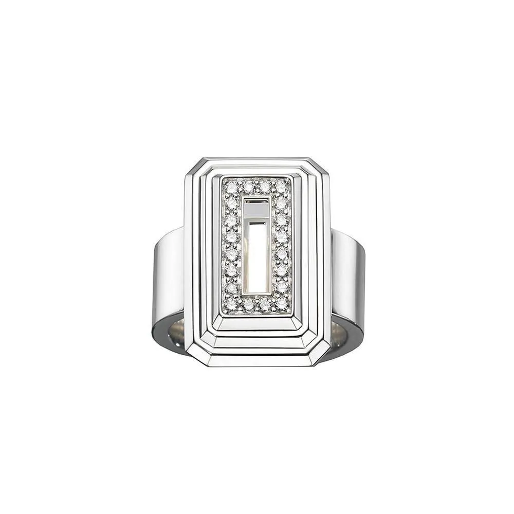 ICON Pyramid Silver Ring w. Diamond