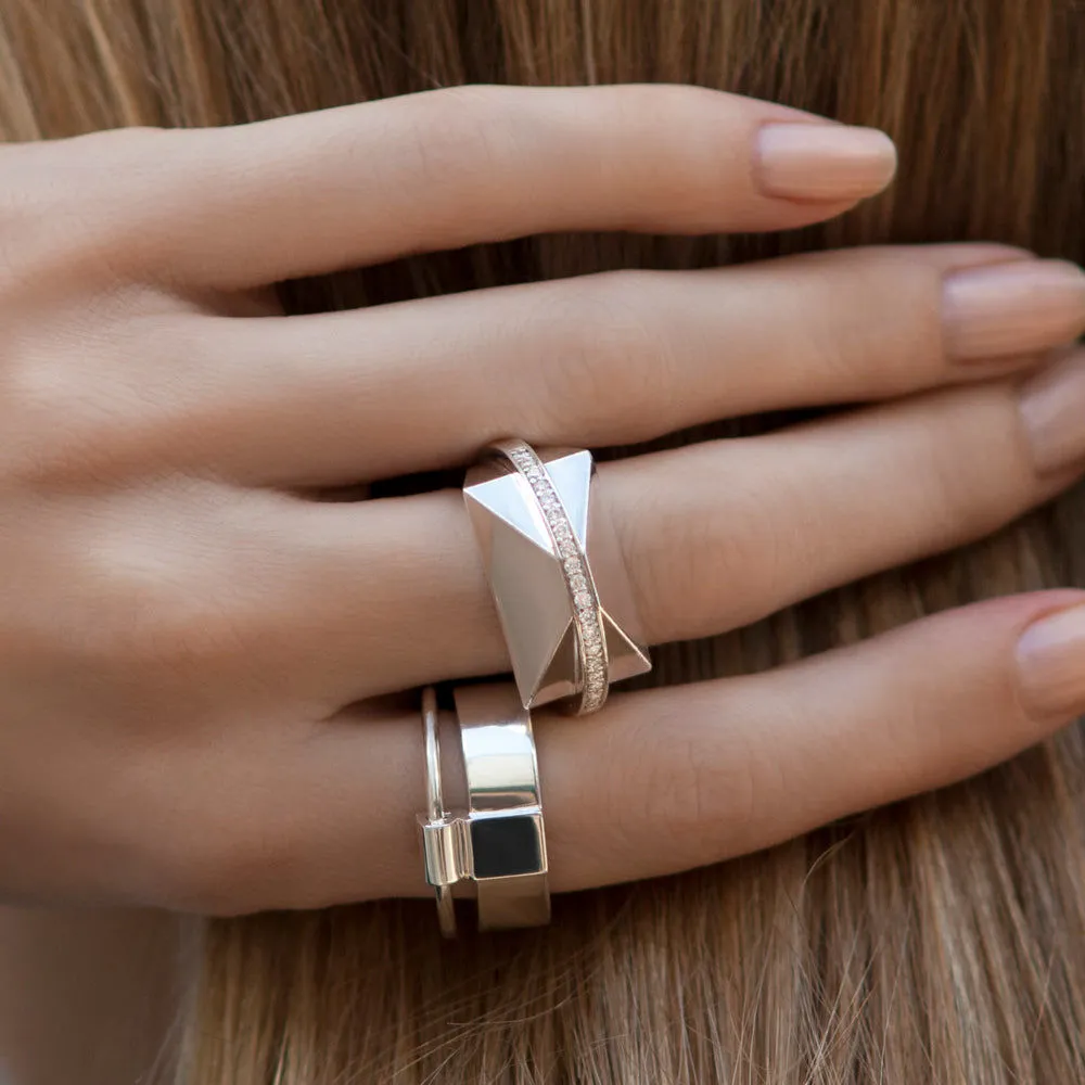 ICON SHARD 18K Gold Plated Ring w. Diamond
