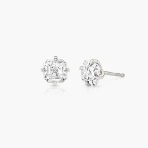 Iconic Asscher 14K Whitegold Studs w. Lab-Grown Diamonds, 0.75 ct.