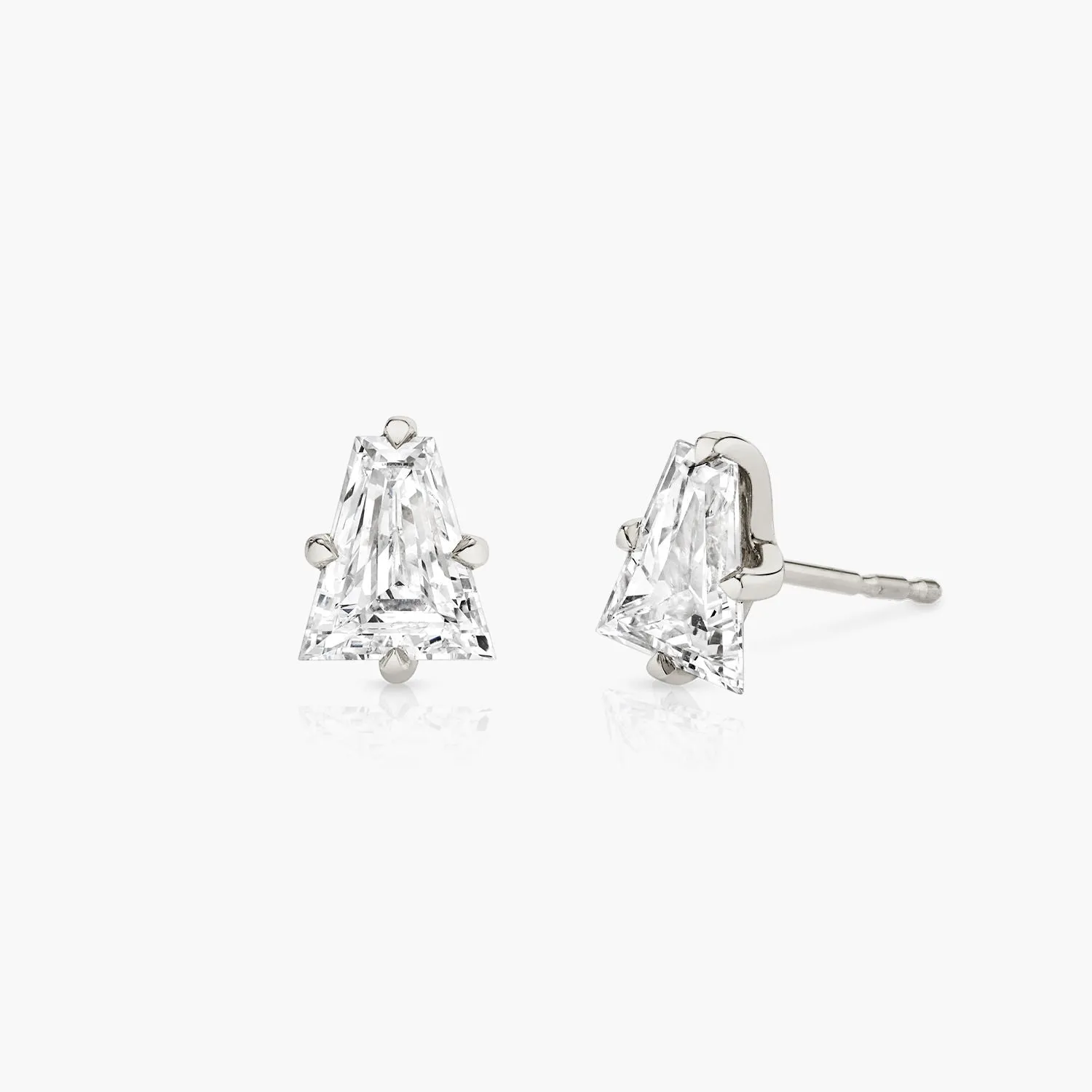 Iconic Keystone 14K Gold Studs w. Lab-Grown Diamonds, 0.75 ct.