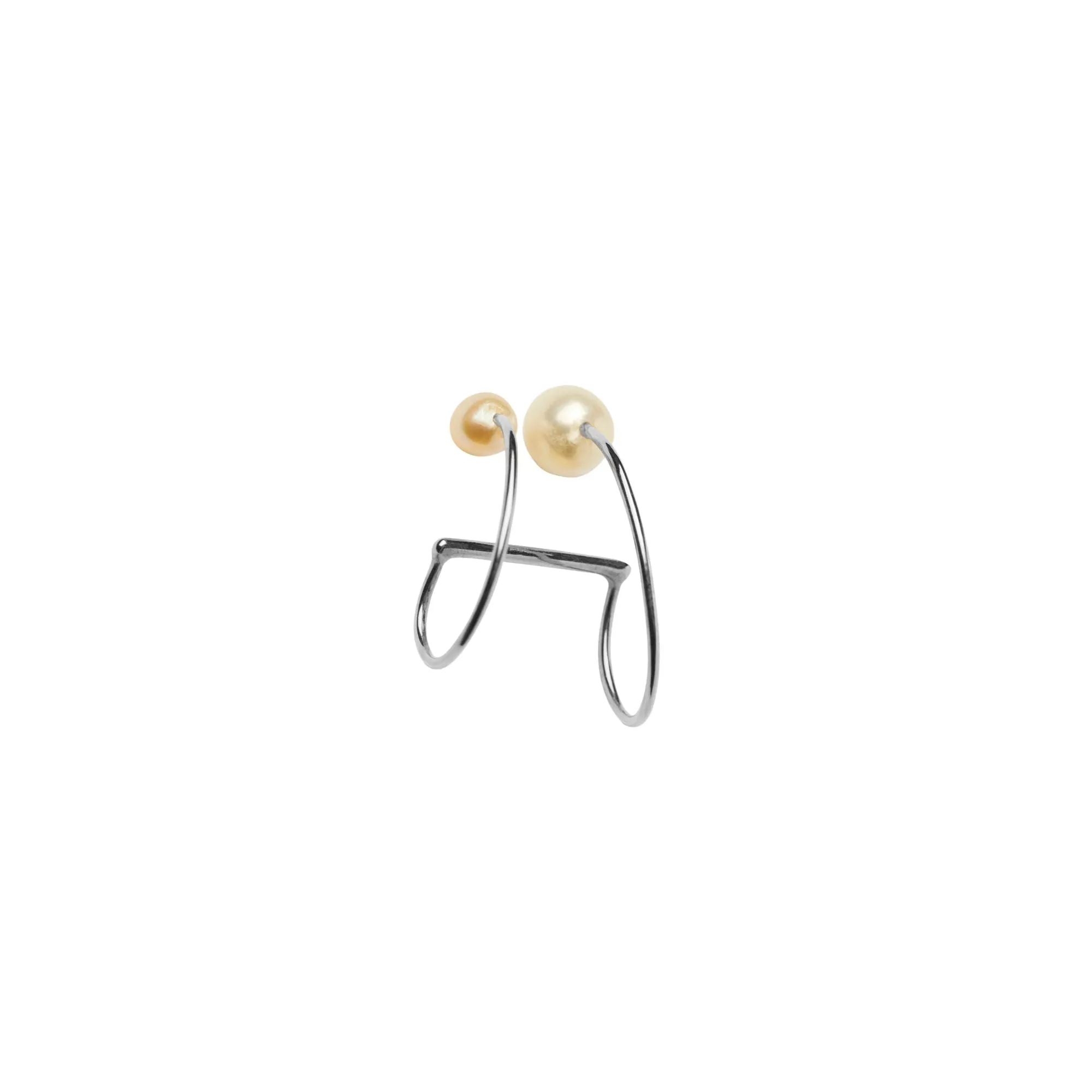 Iris Silver Ear Clip w. 2 Pearls
