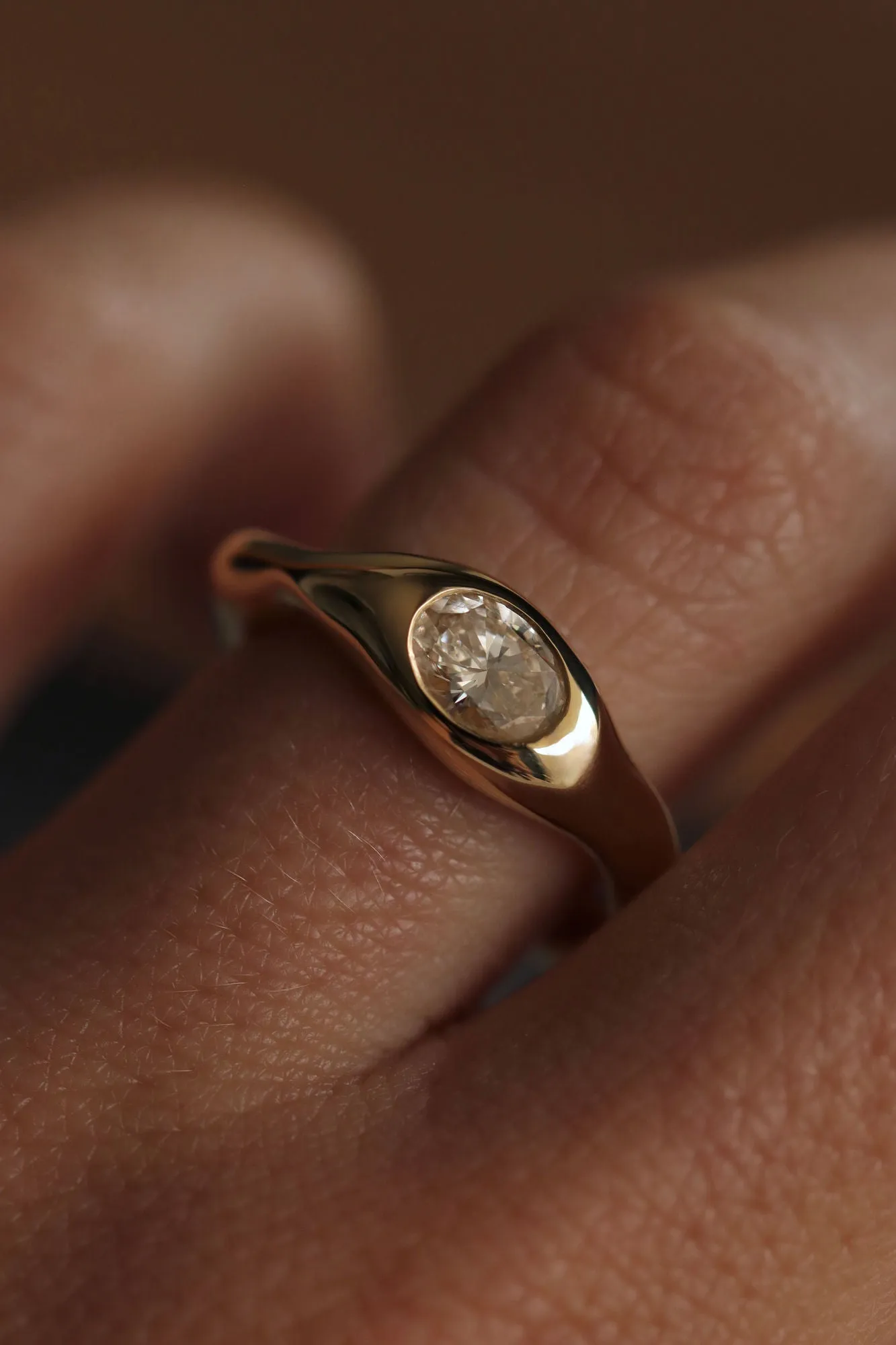 Isabel 18K Gold Ring w. Champagne Diamond