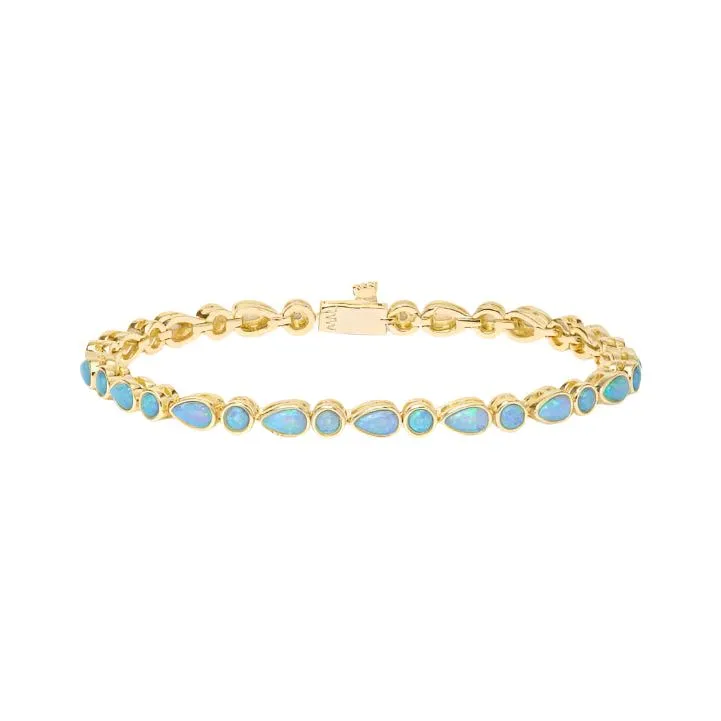 Isla Simulated Blue Opal Tennis Bracelet