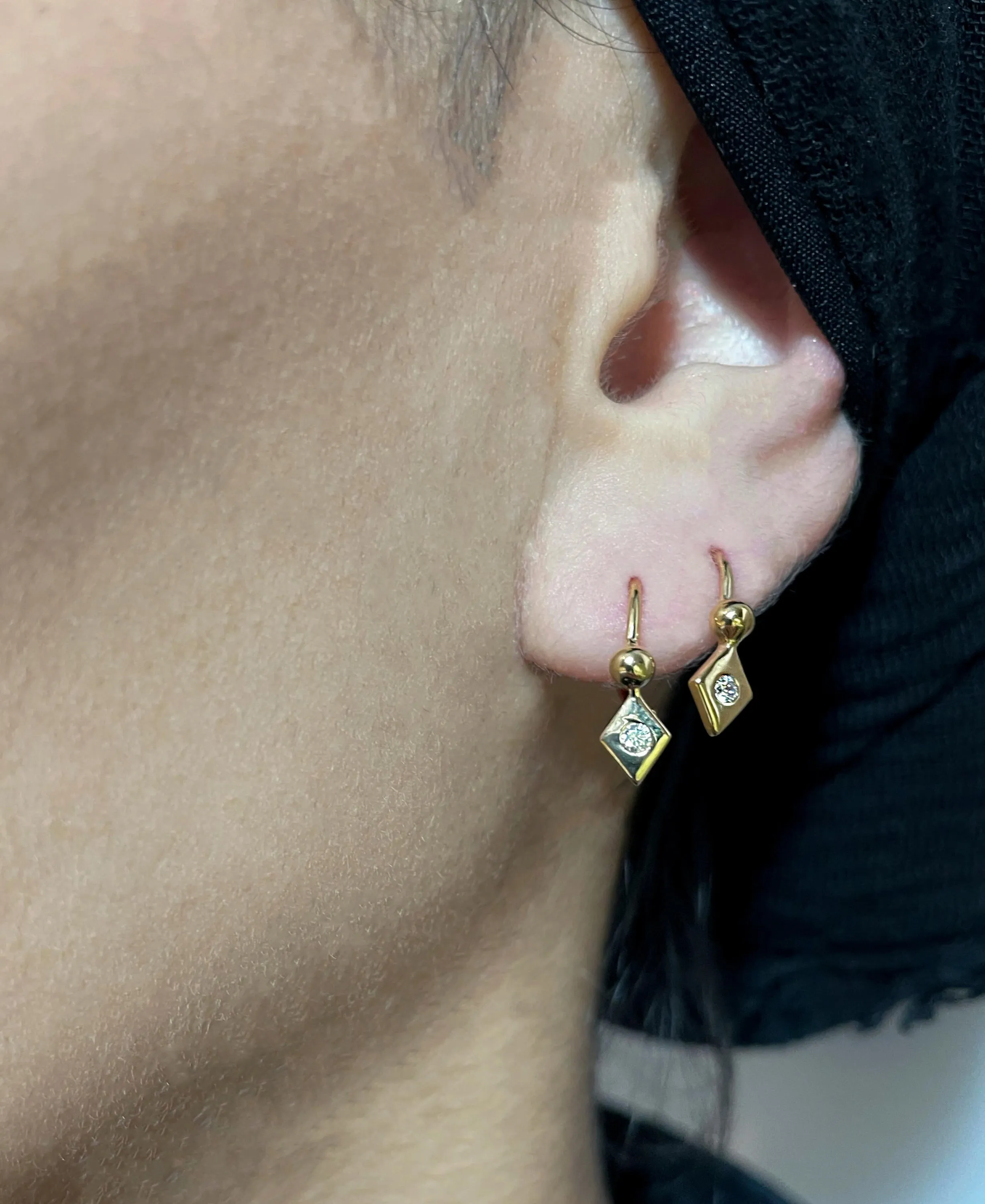 Issa Kite Gold Plated Earring w. Zirconia