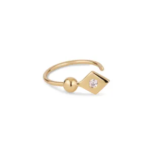 Issa Kite Gold Plated Earring w. Zirconia