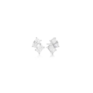 Ivrea Three Silver Studs w. Zirconias