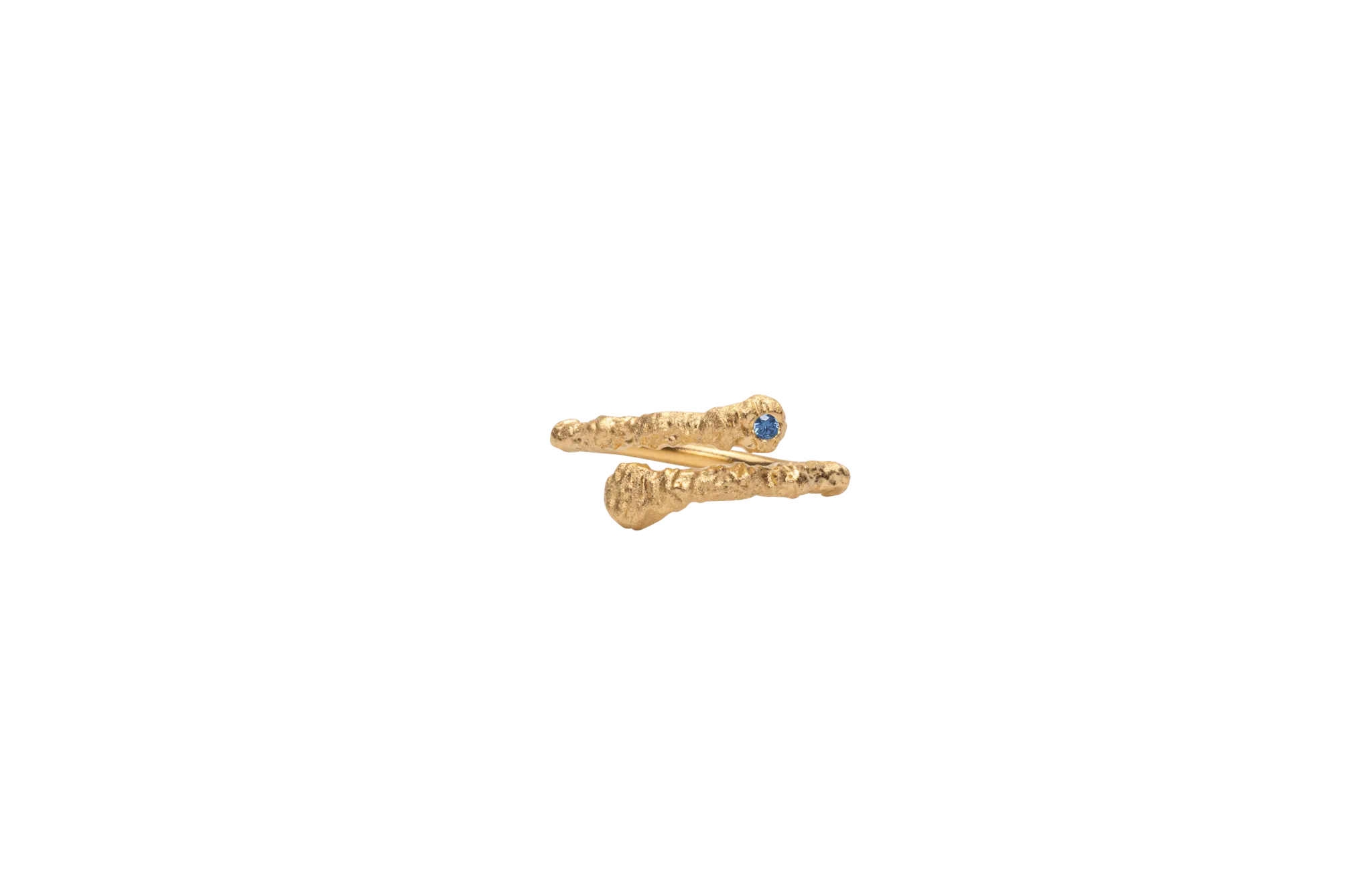 IX Crunchy Blue Nature Gold Plated Ring