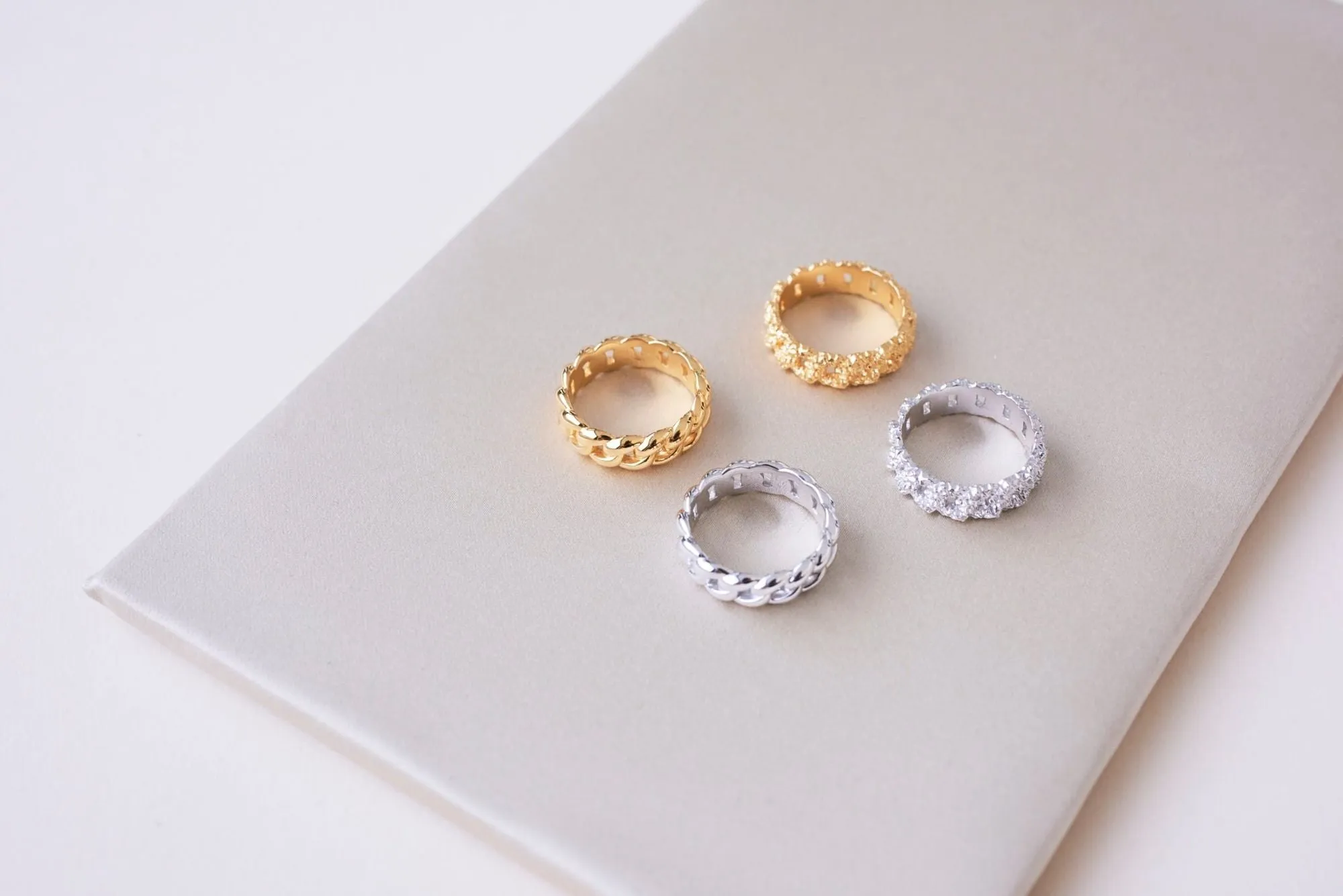 IX Crunchy Curb Gold Plated Ring