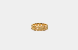IX Crunchy Curb Gold Plated Ring