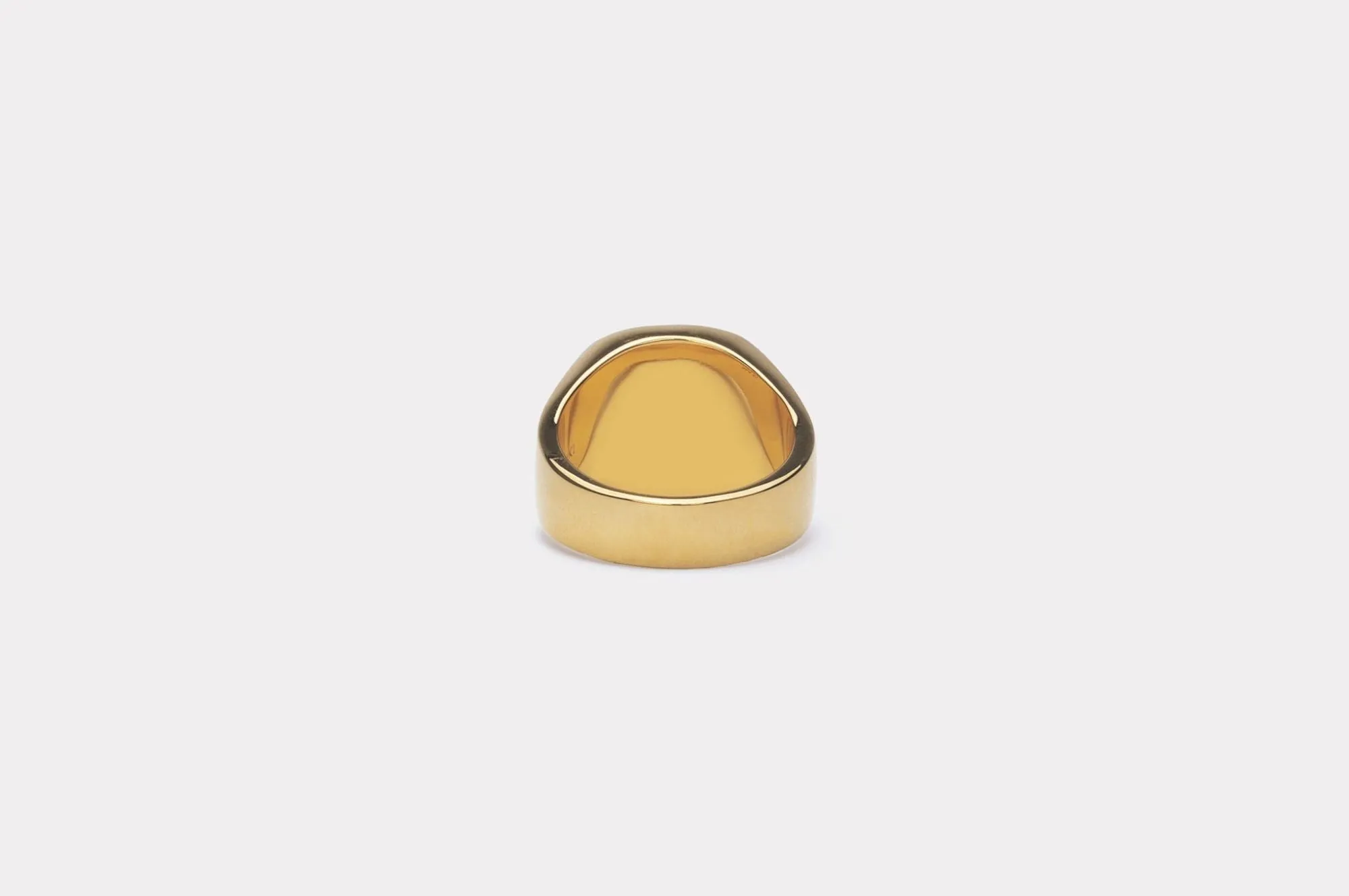 IX Cushion Larimar Signet Gold Plated Ring