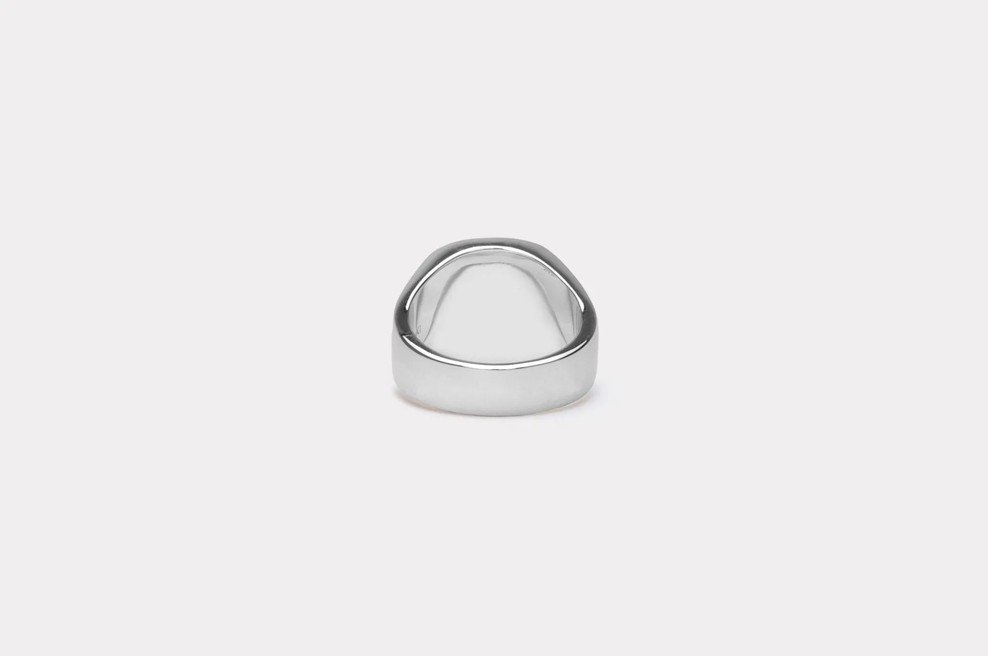 IX Cushion Marble Silver Signet Ring