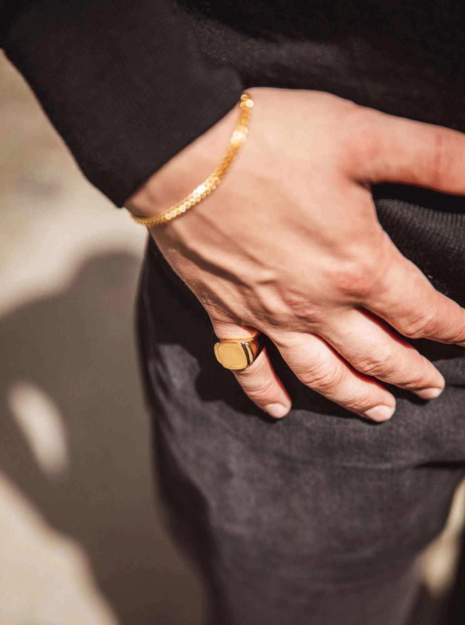 IX Cushion Polished Gold Plated Ring