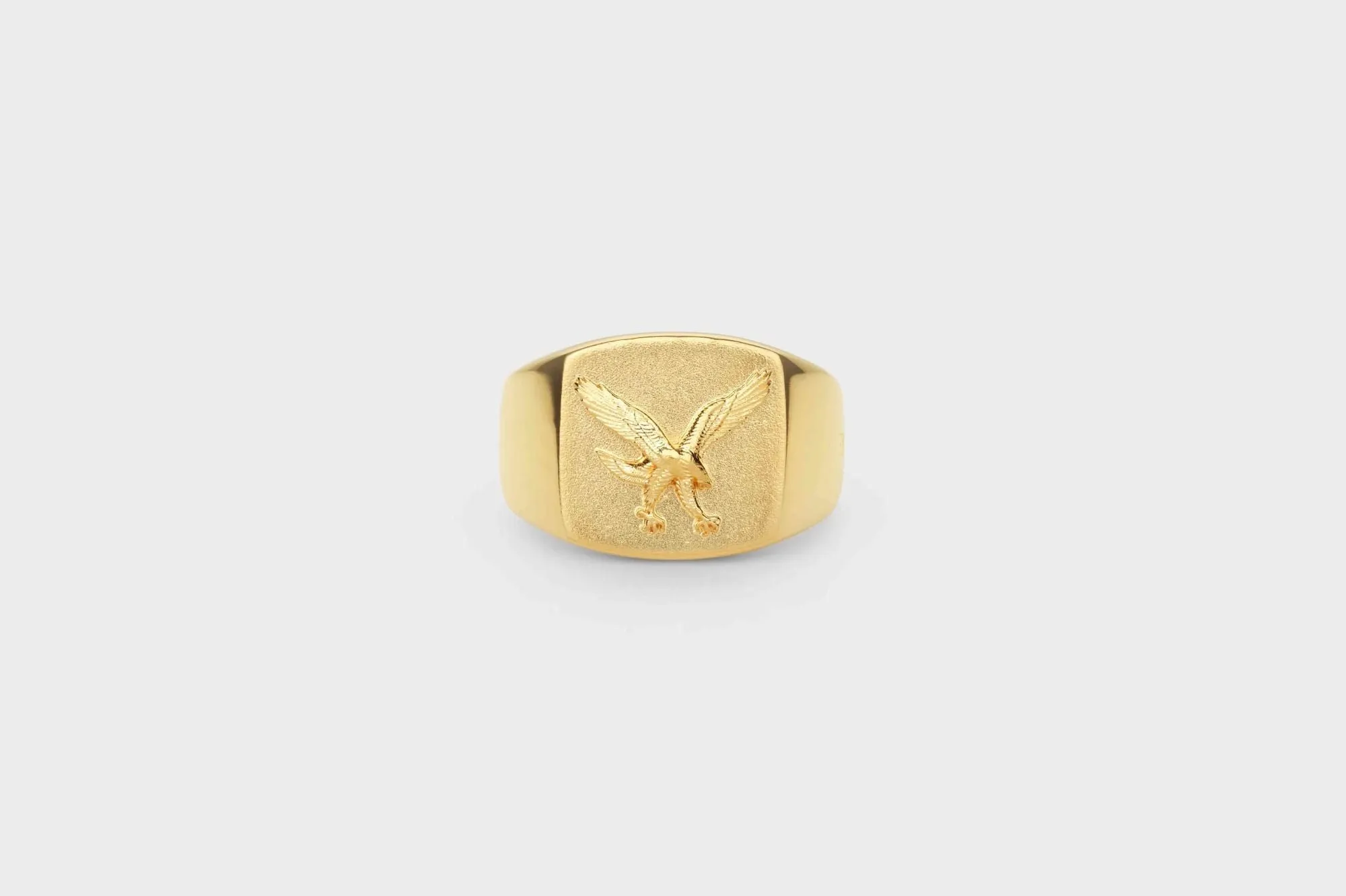IX Eagle Signet Gold Plated Ring