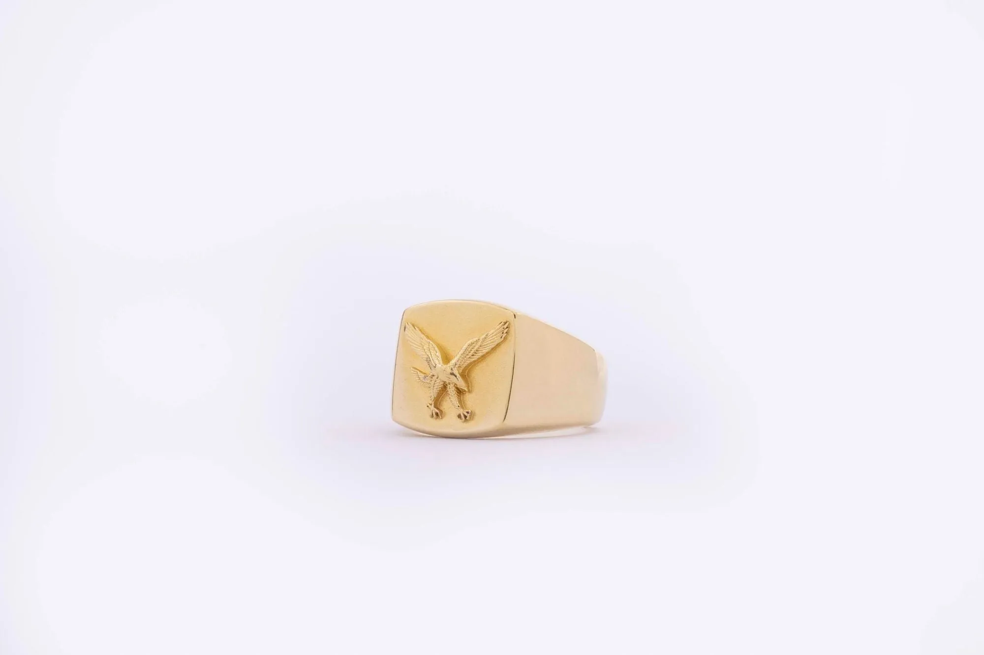 IX Eagle Signet Gold Plated Ring