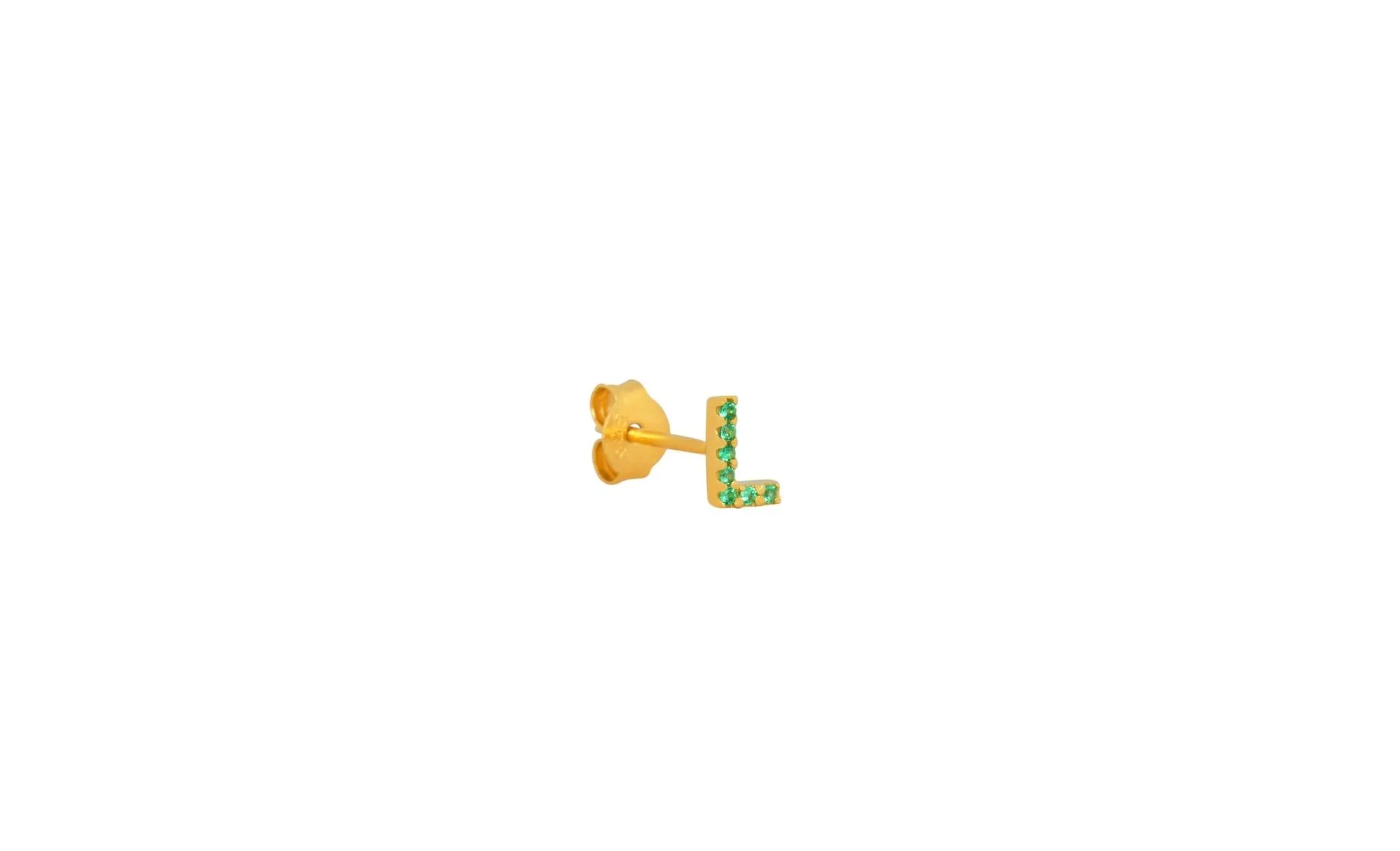 IX L 22K Gold Plated Stud w. Zirconia