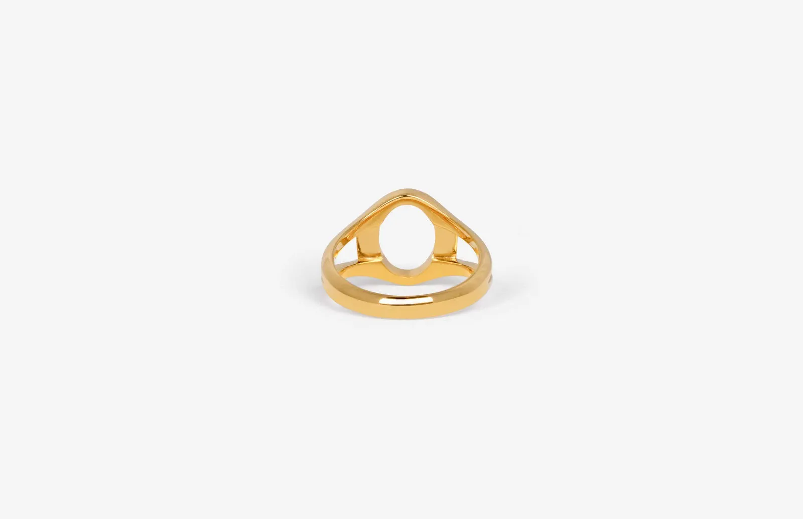 IX Mini Oval Simple Signet 22K Gold Plated Ring