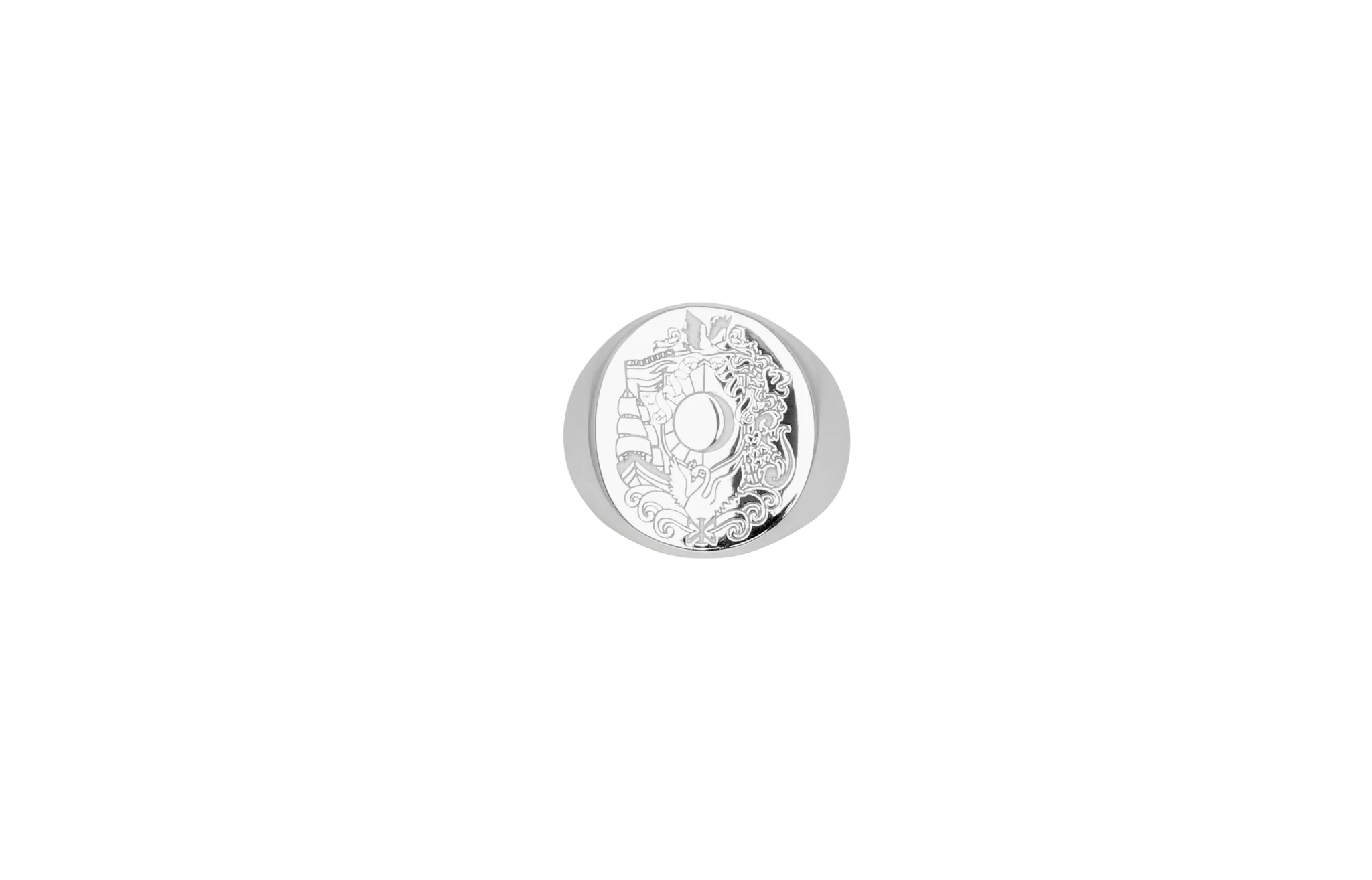 IX Oval Family Crest Signet Ring