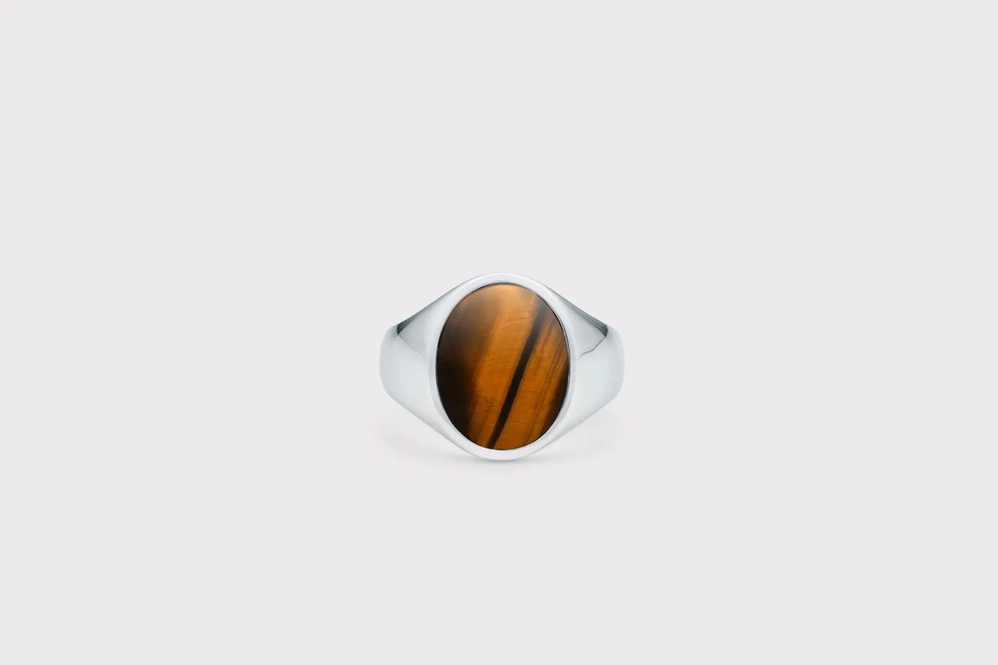 IX Oval Signet Tiger Eye Ring
