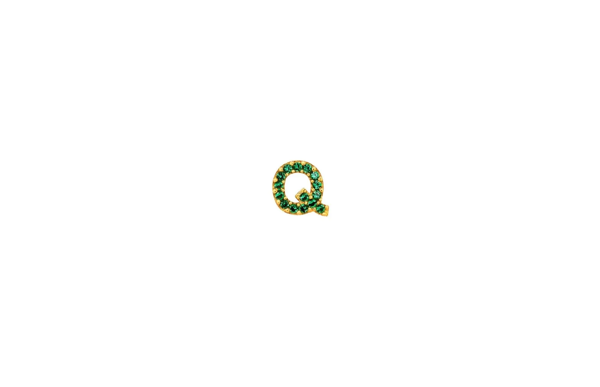 IX Q 22K Gold Plated Stud w. Zirconia