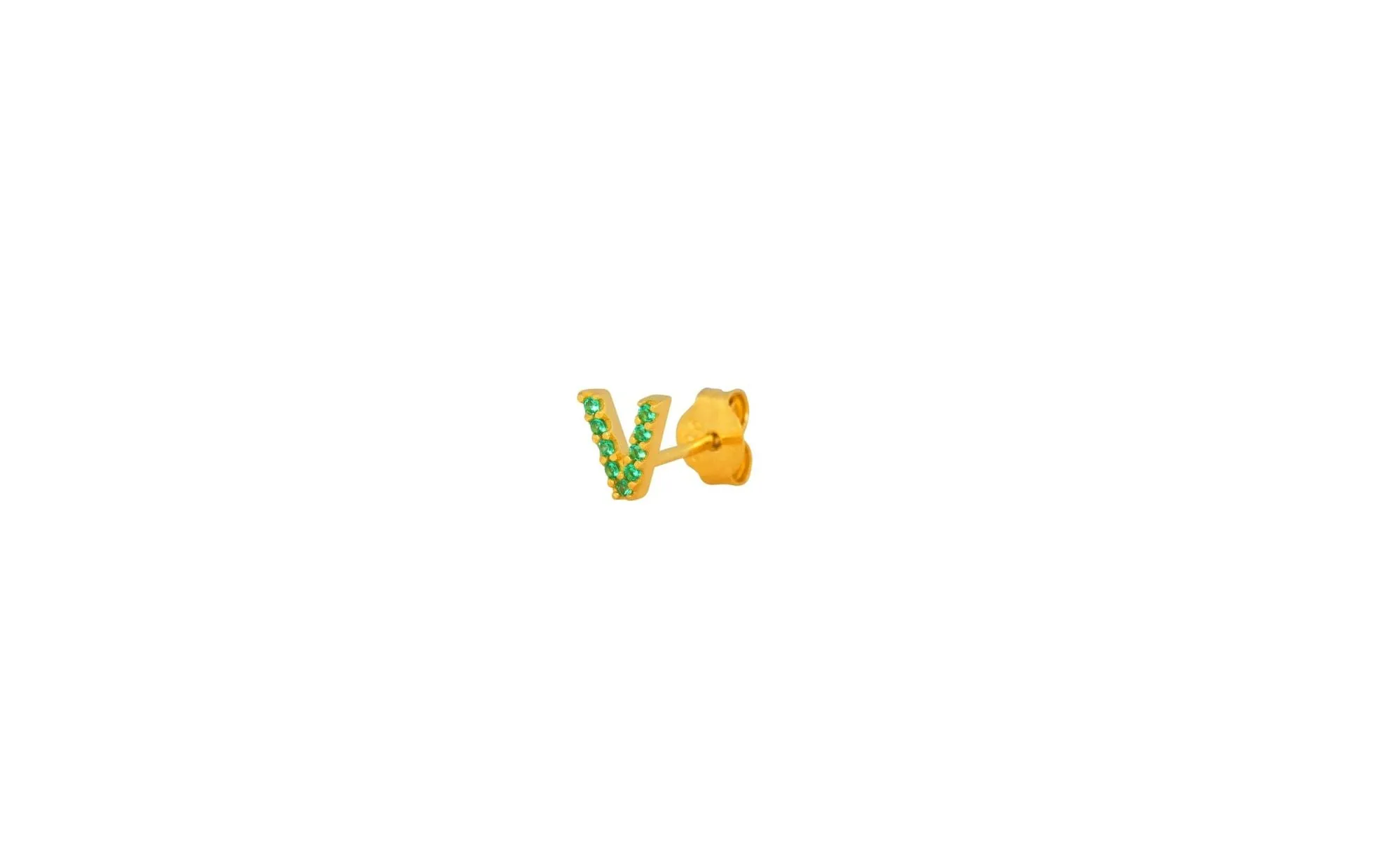 IX V 22K Gold Plated Stud w. Zirconia
