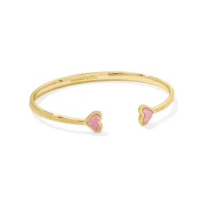 Kendra Scott Gold Ari Framed Heart Cuff in Light Pink Drusy