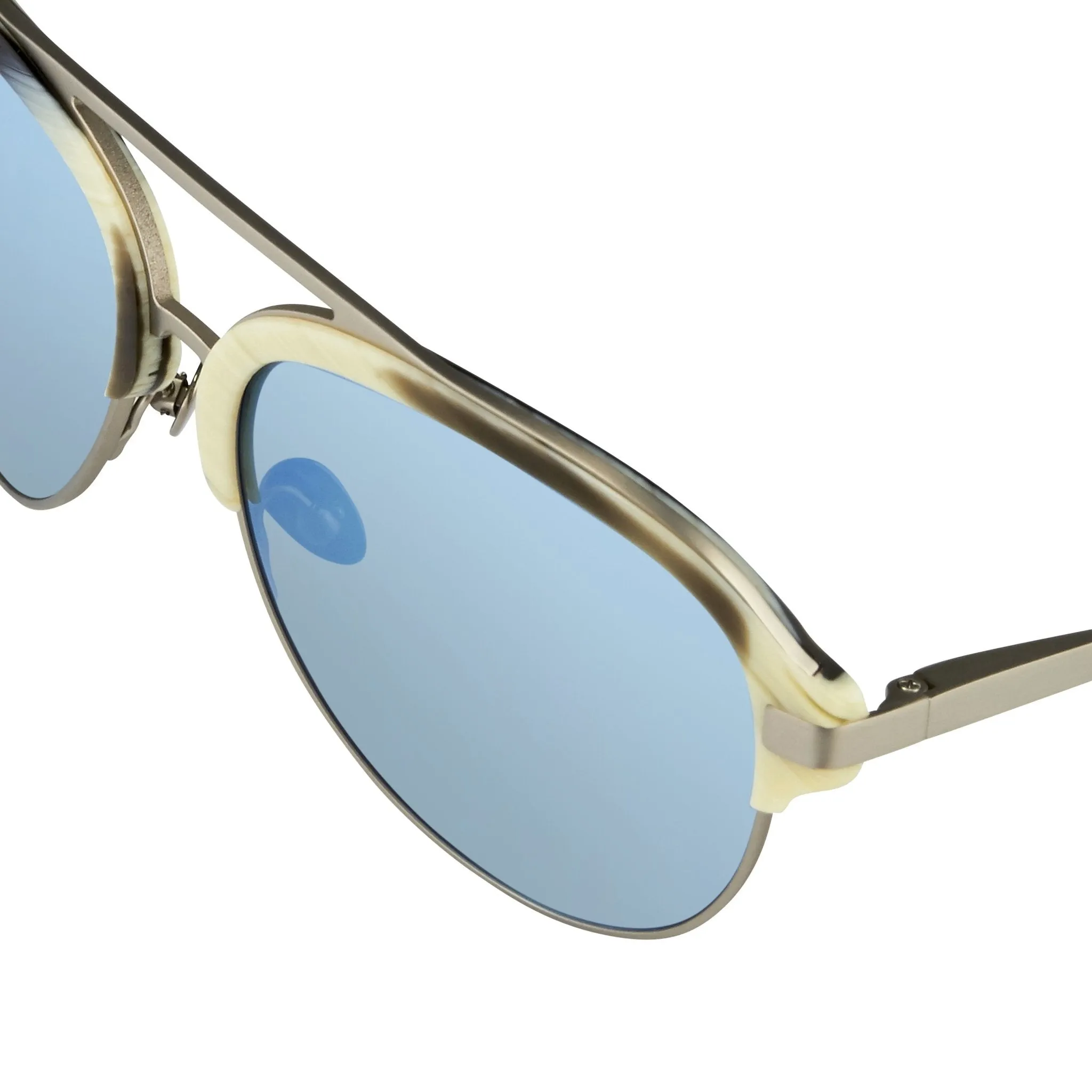 Kris Van Assche Men's Sunglasses Silver and Blue KVA74C4SUN