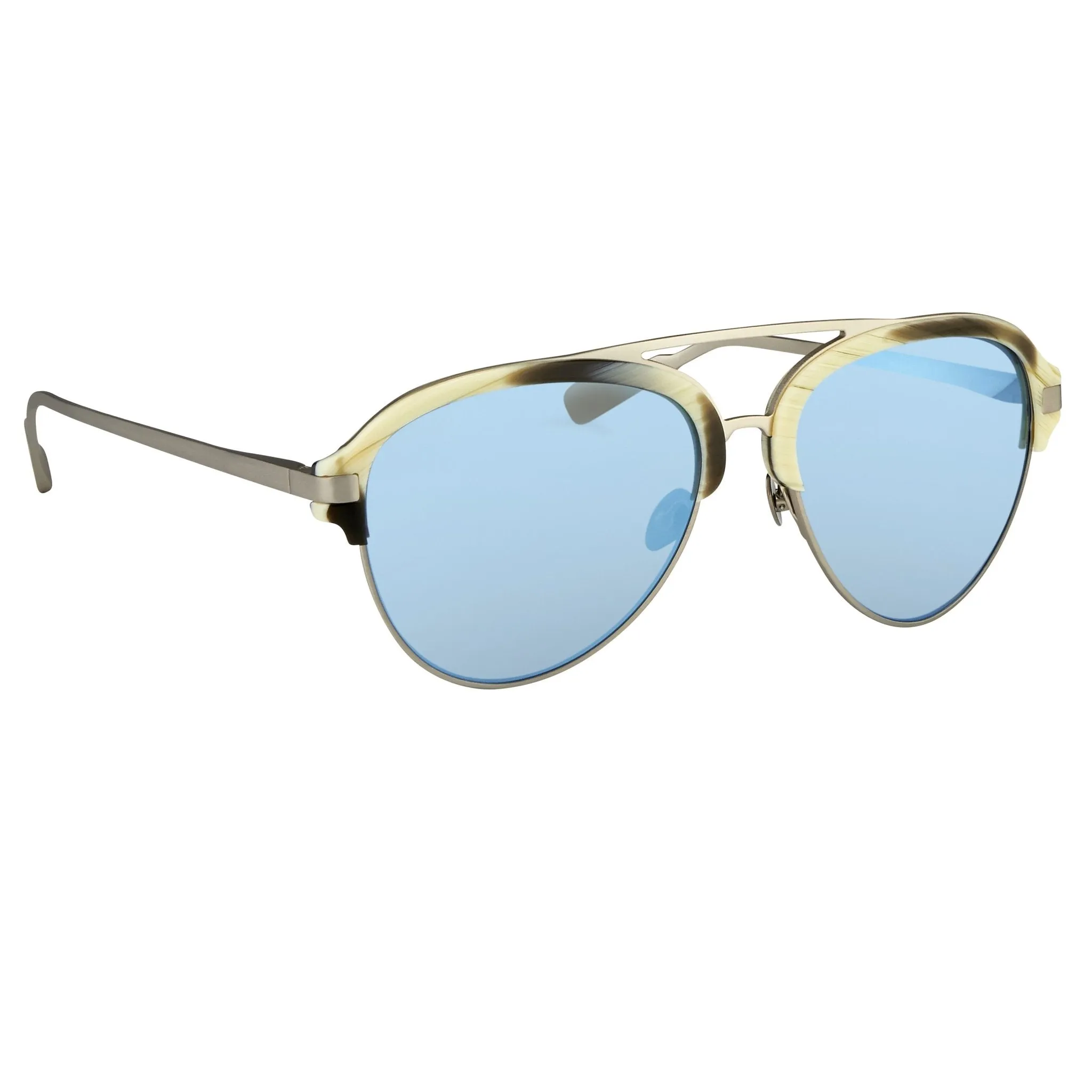 Kris Van Assche Men's Sunglasses Silver and Blue KVA74C4SUN