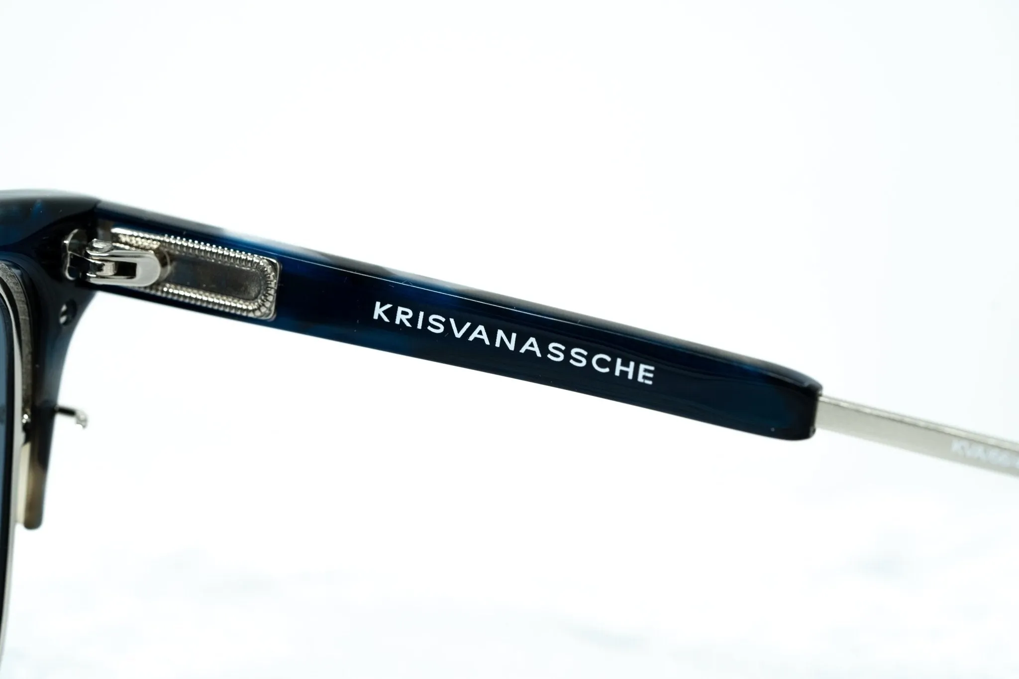 Kris Van Assche Sunglasses D-Frame Black Tortoise and Blue Lenses