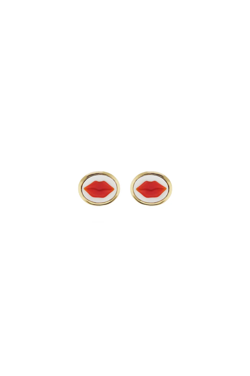 Lady is a Tramp 18K Gold Studs w. Agate