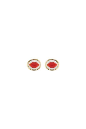 Lady is a Tramp 18K Gold Studs w. Agate