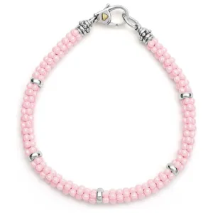 Lagos Sterling Silver Pink Caviar 5mm Ceramic Bracelet