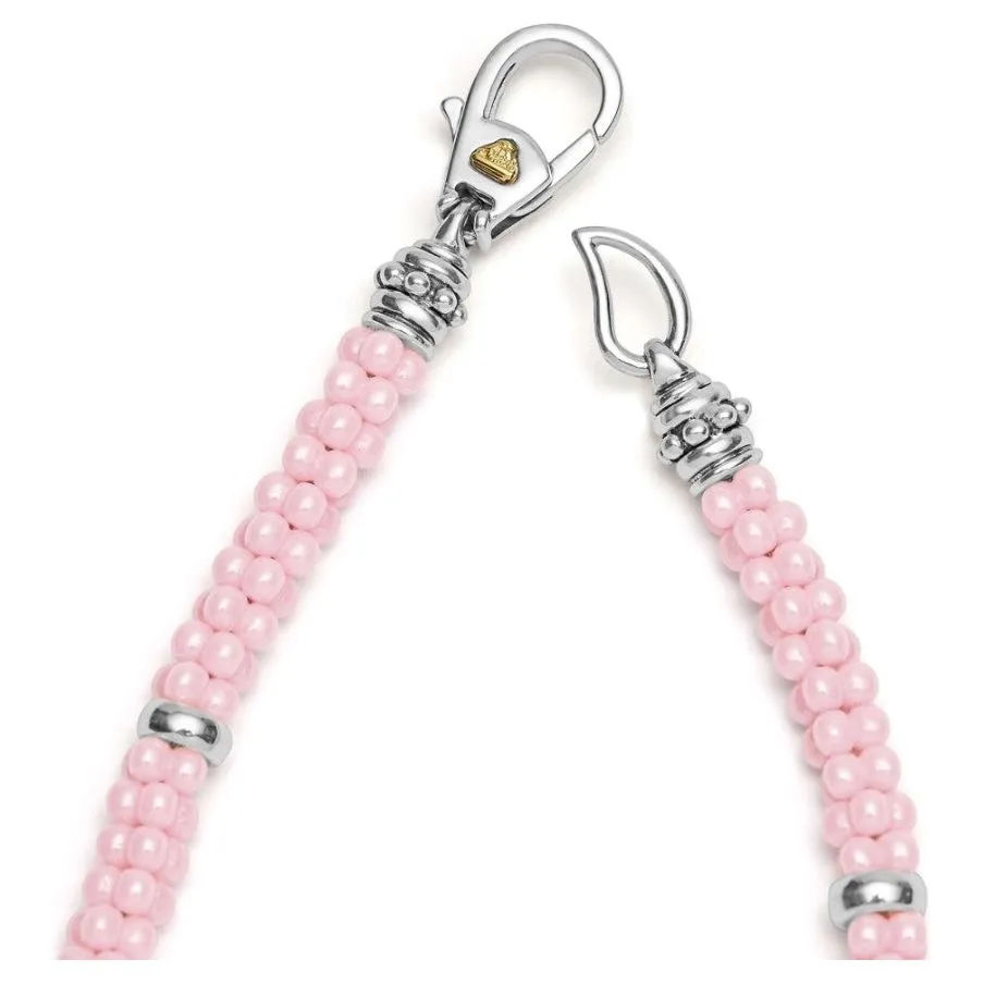 Lagos Sterling Silver Pink Caviar 5mm Ceramic Bracelet