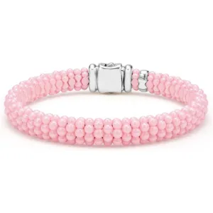 Lagos Sterling Silver Pink Caviar 9mm Ceramic Bracelet