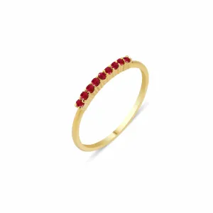 Lara Bar 18K Gold Ring w. Rubies