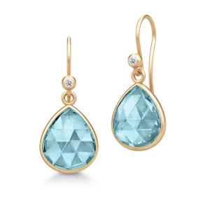 Lea Aqua Blue Gold Plated Earrings
