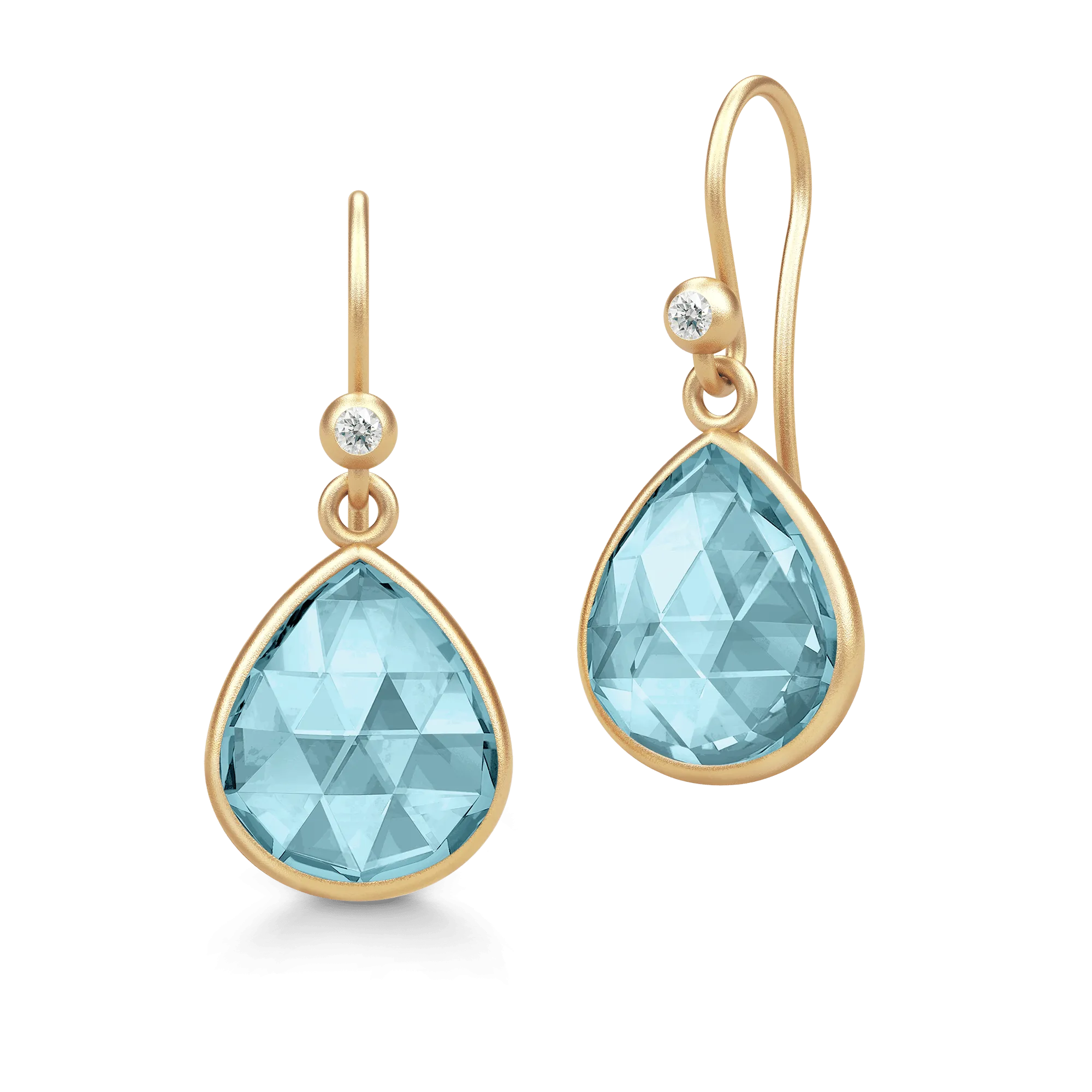 Lea Aqua Blue Gold Plated Earrings