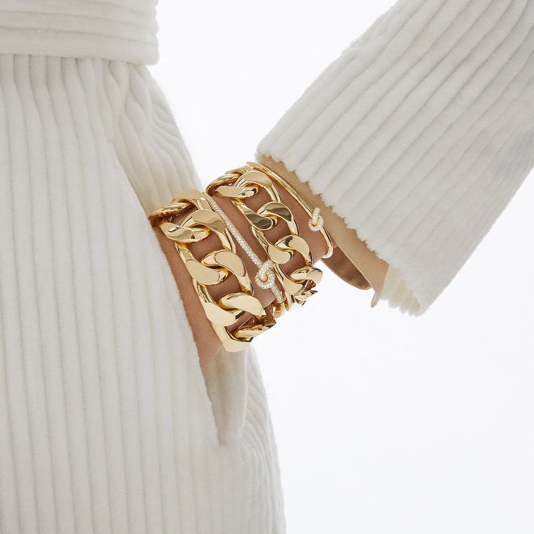 Legacy Knot 18K Gold Bangle w. Diamonds
