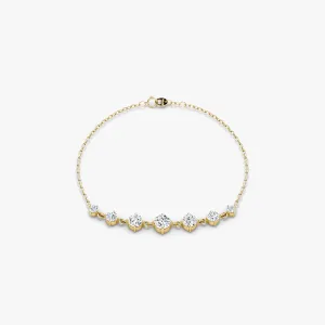 Linked 14K Gold Tennis Bracelet w. 0.85ct Lab-Grown Diamonds