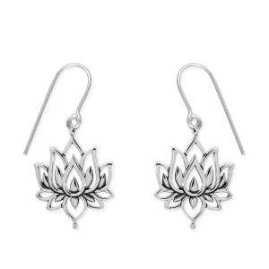Lotus Flower Dangle Earrings