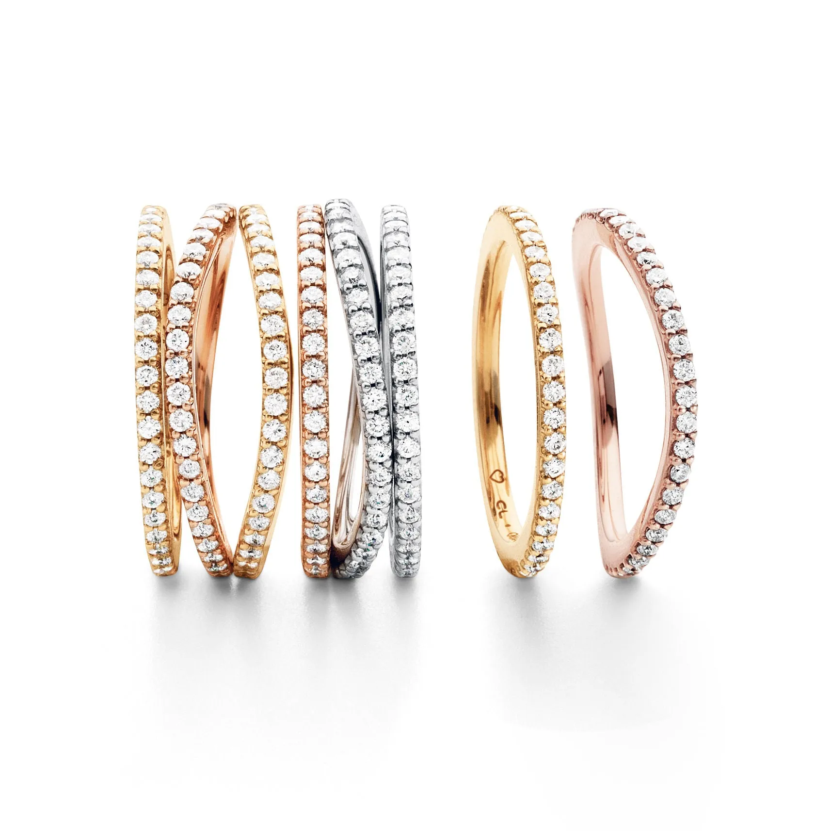 Love Bands 18K Gold Ring w. Diamonds