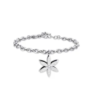 Luca Barra Ladies Steel Bracelet with Spinning Flower of Life