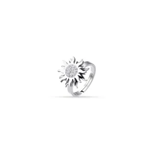 Luca Barra Ladies Steel Ring with Spinning Sun