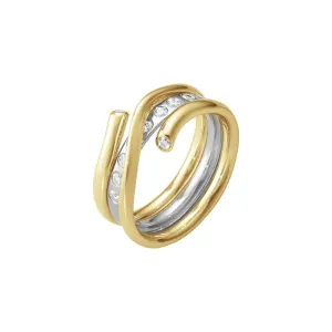 Magic Combination 18K Gold & White Gold Ring w. Diamonds