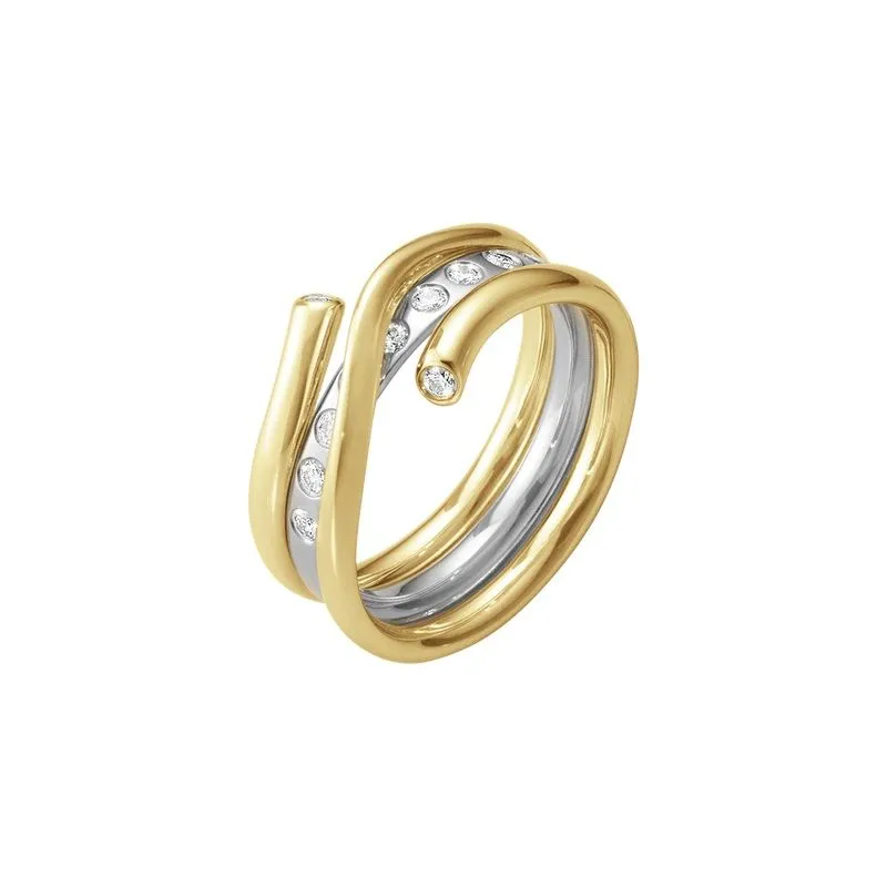 Magic Combination 18K Gold & White Gold Ring w. Diamonds