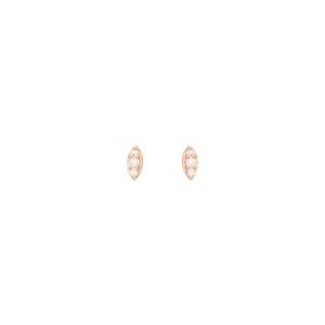 Marquise 18K Rose Gold Stud w. Diamond