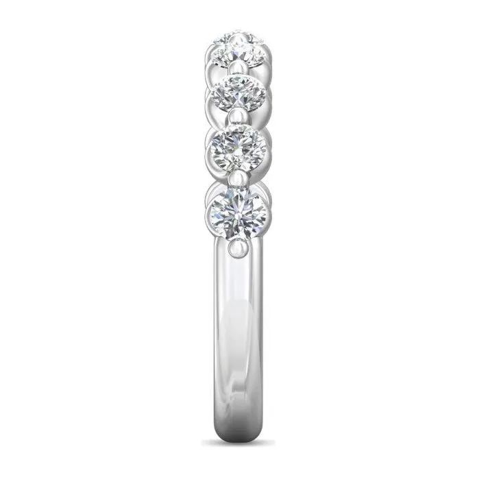 Martin Flyer 14K WG 11 Stone Shared Prong Wedding Band