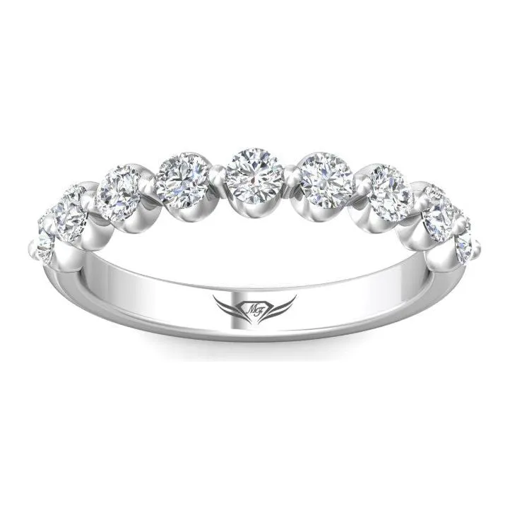 Martin Flyer 14K WG 11 Stone Shared Prong Wedding Band