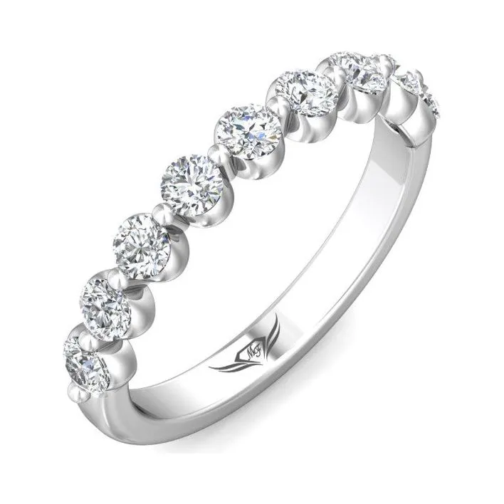 Martin Flyer 14K WG 11 Stone Shared Prong Wedding Band