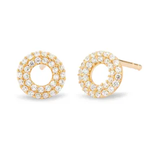 Matiné 18K Gold Studs w. 62 Diamonds