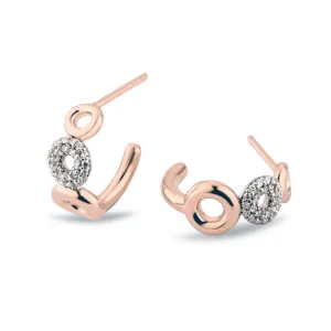 Matiné 18K Rosegold,Whitegold Hoops w. 50 Diamonds